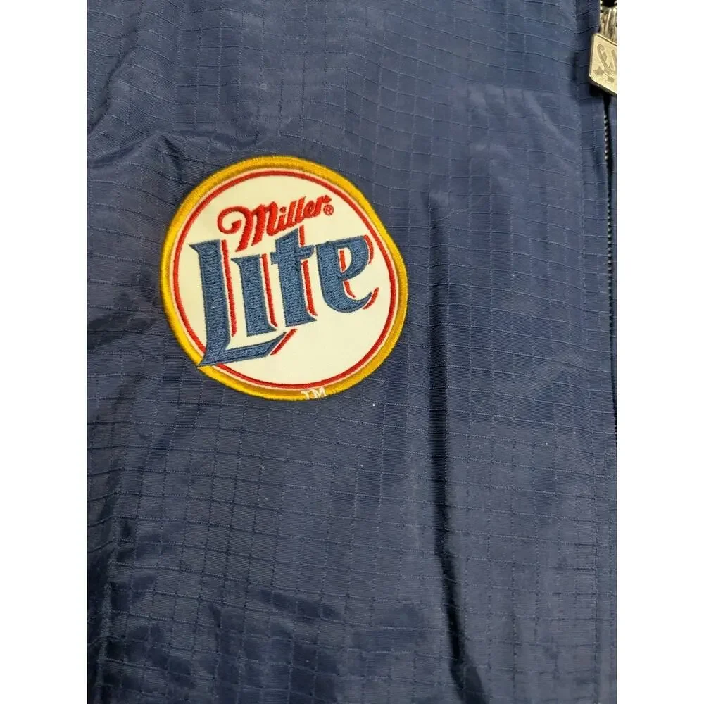 Vtg 90s Chase Authentics Rusty Wallace Miller Lite Puffer Jacket Medium Nascar